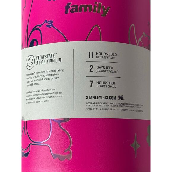 Custom Stanley Quencher H2.0 Tumbler 40oz/1.18L Pink Stitch Ohama Means Family - Picture 9 of 9